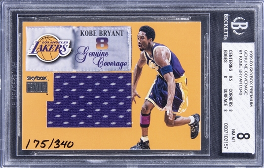 1999-00 SkyBox Premium “Genuine Coverage” #1 Kobe Bryant Jersey Card (#175/340) - BGS NM-MT 8